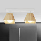 Modern Trapezoid Pendant Light - 1/2/3-Head Wooden Ceiling Fixture In White Finish 2 /