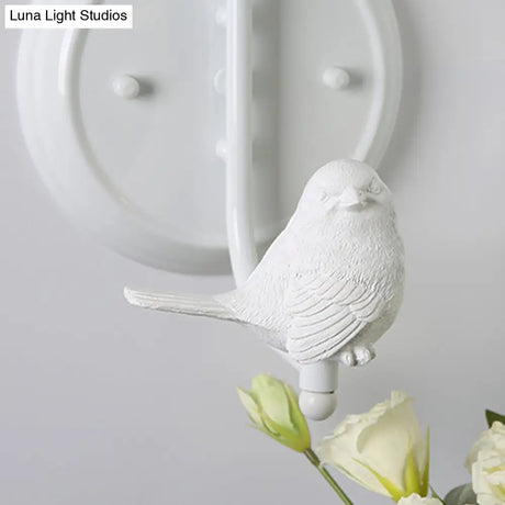Modern Trapezoid Shade Wall Light Metal Sconce With Bird Accent - Ideal For Kids Bedroom