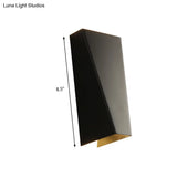 Modern Trapezoid Wall Washer Led Bedside Lamp In Black/White