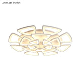 Modern Triangle Flower Acrylic Semi Flush Mount Ceiling Lamp - Minimalist Style (5/12/18 Heads) In