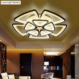 Modern Triangle Flower Acrylic Semi Flush Mount Ceiling Lamp - Minimalist Style (5/12/18 Heads) In