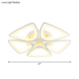 Modern Triangle Flower Acrylic Semi Flush Mount Ceiling Lamp - Minimalist Style (5/12/18 Heads) In