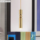 Modern Tube Hanging Light - Metal Black/White/Brass Led Suspension Pendant In Warm Ideal For Dining