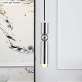 Modern Tube Hanging Light - Metal Black/White/Brass Led Suspension Pendant In Warm Ideal For Dining