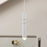 Modern Tube Hanging Light - Metal Black/White/Brass Led Suspension Pendant In Warm Ideal For Dining