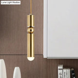 Modern Tube Hanging Light - Metal Black/White/Brass Led Suspension Pendant In Warm Ideal For Dining