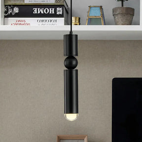 Modern Tube Hanging Light - Metal Black/White/Brass Led Suspension Pendant In Warm Ideal For Dining