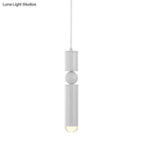 Modern Tube Hanging Light - Metal Black/White/Brass Led Suspension Pendant In Warm Ideal For Dining