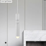 Modern Tube Hanging Light - Metal Black/White/Brass Led Suspension Pendant In Warm Ideal For Dining