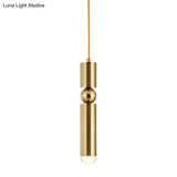 Modern Tube Hanging Light - Metal Black/White/Brass Led Suspension Pendant In Warm Ideal For Dining
