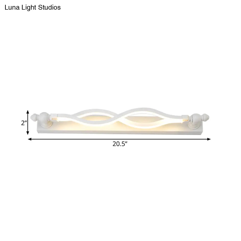 Modern Twist Acrylic 1-Light Led Vanity Sconce - Warm/White/Natural Light 20.5/24 Wide