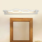 Modern Twist Acrylic 1-Light Led Vanity Sconce - Warm/White/Natural Light 20.5/24 Wide White / 20.5