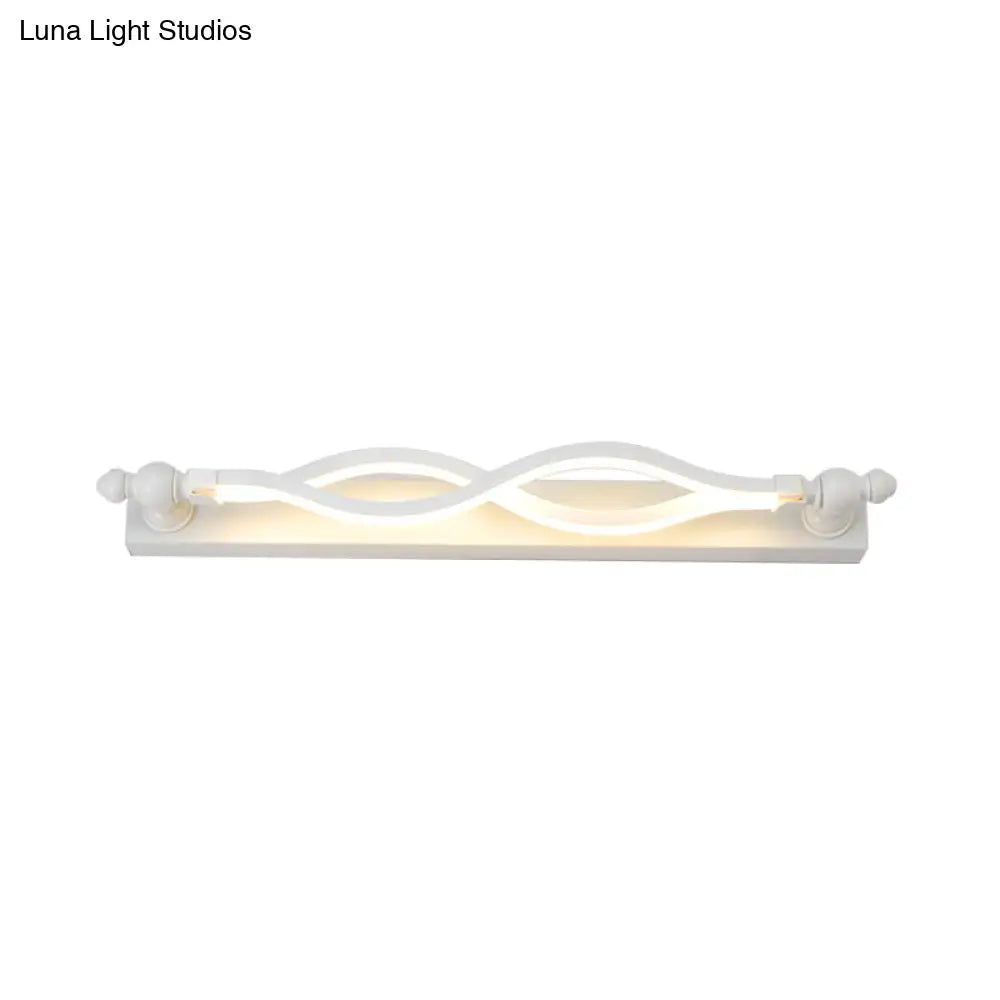 Modern Twist Acrylic 1-Light Led Vanity Sconce - Warm/White/Natural Light 20.5/24 Wide