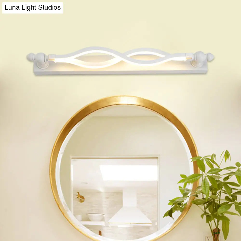 Modern Twist Acrylic 1-Light Led Vanity Sconce - Warm/White/Natural Light 20.5/24 Wide
