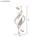 Modern Twisted Acrylic Led Wall Sconce Lamp In White With Warm/White Light