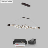 Modern Twisted Island Pendant Led Ceiling Light For Contemporary Metallic Dining Room