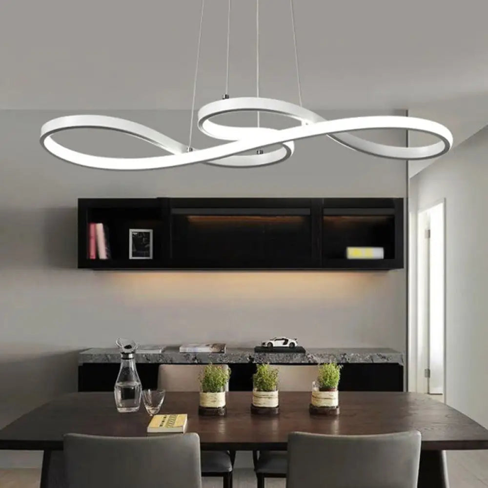 Modern Twisting Chandelier Pendant Light For Restaurants - Elegant Metal Suspended Lighting Fixture