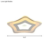 Modern Ultrathin Led Star Ceiling Lamp In Warm/White Light - 8’/16.5’/20.5’ W