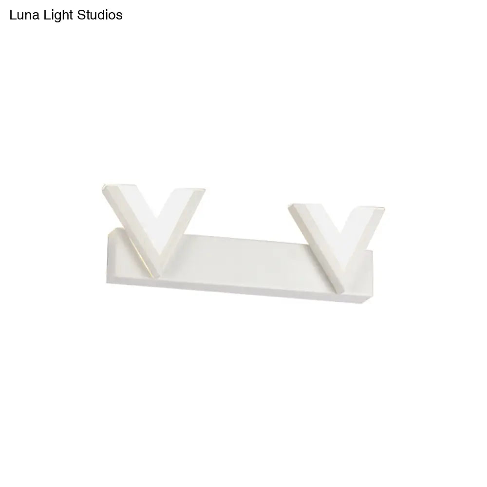 Modern V-Shaped Led Vanity Light: Acrylic Bathroom Mirror Lamp (2/3-Light Warm/White)