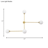 Modern Wall Lamp With Crossed Lines Glass Shade Black/Gold Finish - 2/4 Lights