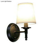 Modern Wall Mounted Reading Lamp With Minimalist Cone Shade Fabric
