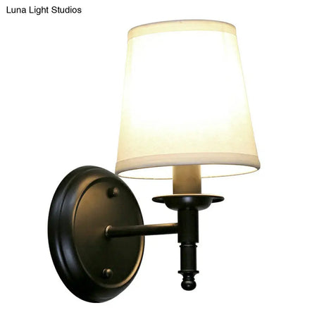 Modern Wall Mounted Reading Lamp With Minimalist Cone Shade Fabric