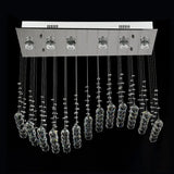 Modern Wave Clear Crystal Stainless Steel Flush Light With 6 Bulbs - Ceiling Mounted Lamp
