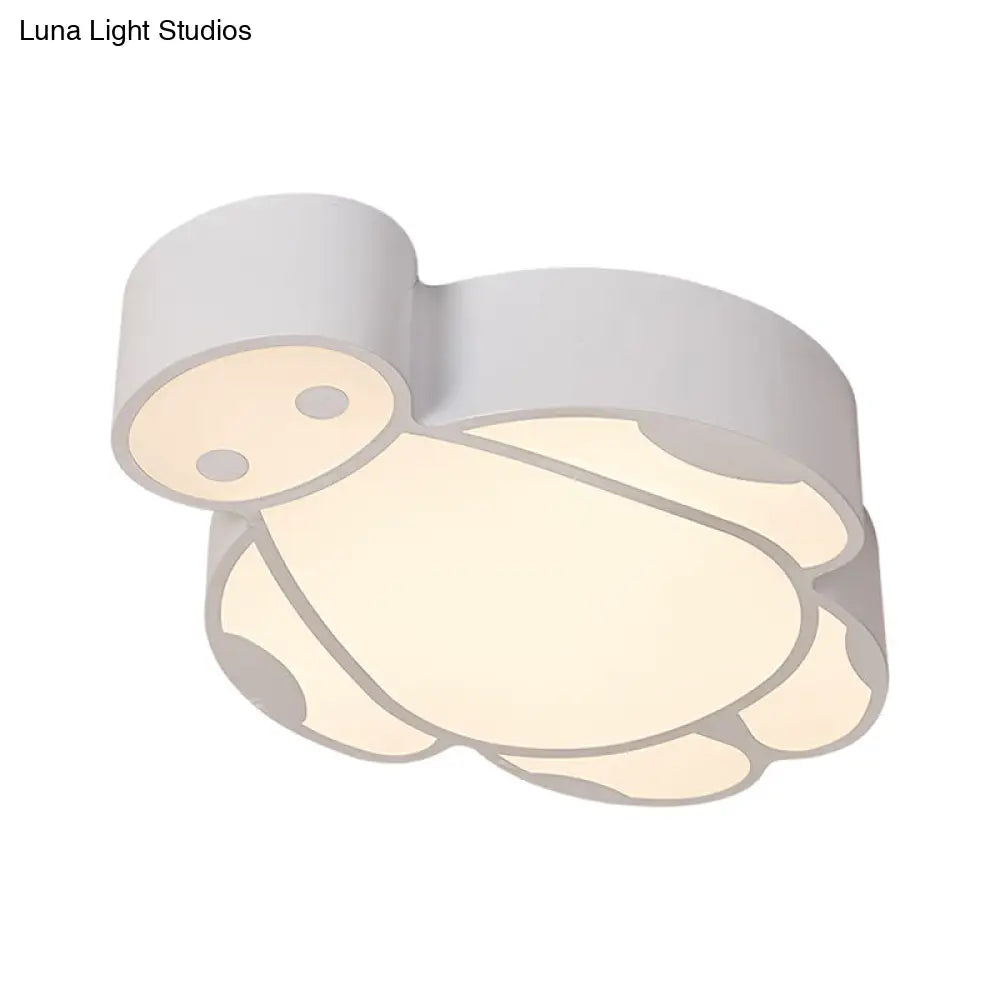Modern White Acrylic Cartoon Flush Mount Ceiling Light For Living Room