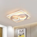 Modern White Acrylic Ceiling Light With Led Flush Mount - 16’/19.5’ Diameter Warm/White Square