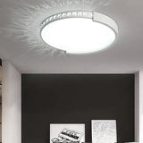 Modern White Acrylic Circle Flush Mount Ceiling Light For Kitchen / 16.5’