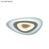 Modern White Acrylic Led Ceiling Mount Light - Triangle Design For Dining Room