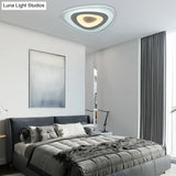 Modern White Acrylic Led Ceiling Mount Light - Triangle Design For Dining Room