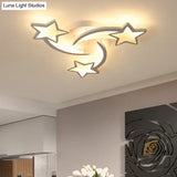 Modern White Acrylic Led Flush Mount Ceiling Light Fixture For Living Room