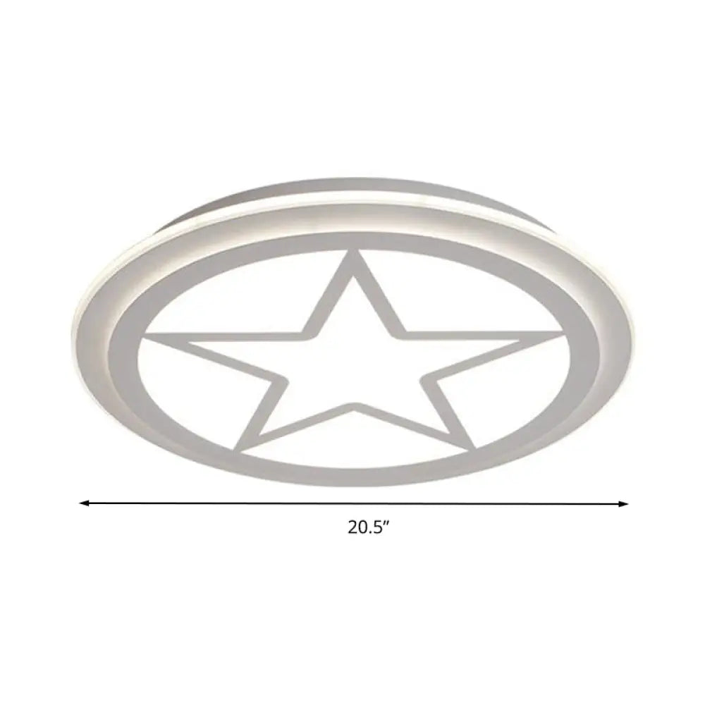 Modern White Acrylic Star Ceiling Light For Childrens Bedroom