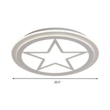 Modern White Acrylic Star Ceiling Light For Childrens Bedroom