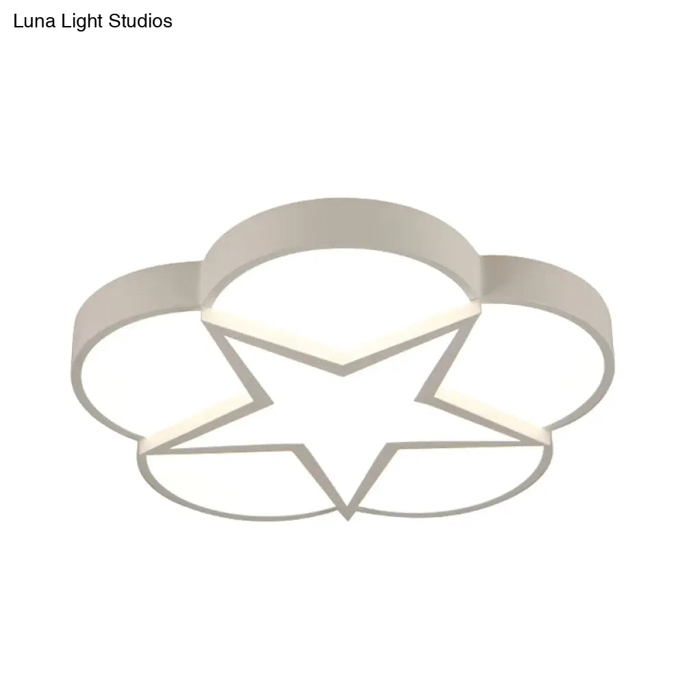 Modern White Acrylic Star Flush Mount Ceiling Light For Bedroom