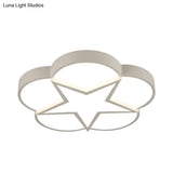 Modern White Acrylic Star Flush Mount Ceiling Light For Bedroom