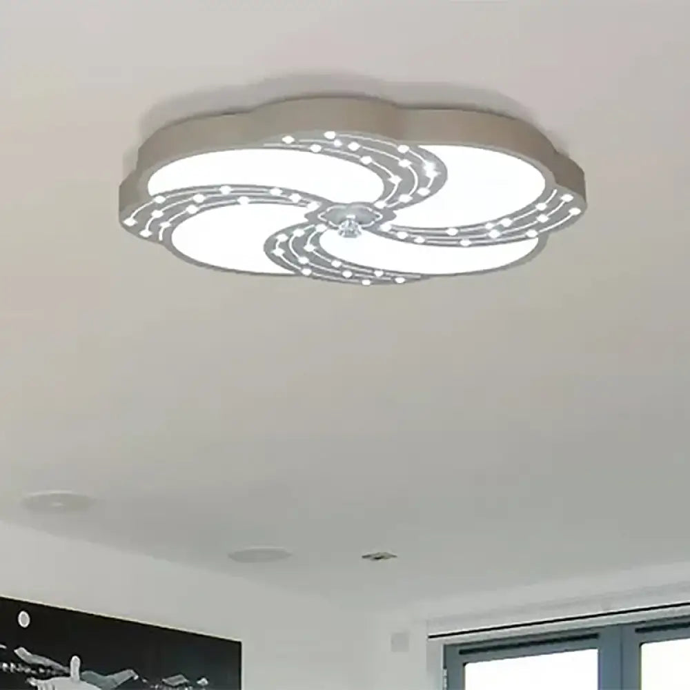Modern White Acrylic Swirl Flushmount Lights - 18’/19.5’/31.5’ Creative Flush Mount Light For