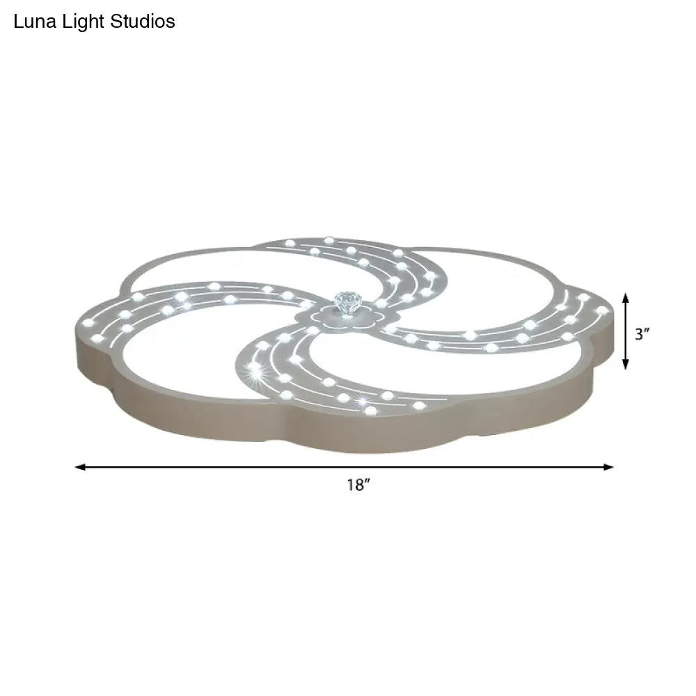 Modern White Acrylic Swirl Flushmount Lights - 18’/19.5’/31.5’ Creative Flush Mount Light For