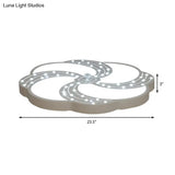 Modern White Acrylic Swirl Flushmount Lights - 18’/19.5’/31.5’ Creative Flush Mount Light For