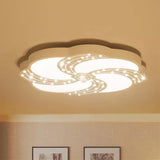 Modern White Acrylic Swirl Flushmount Lights - 18’/19.5’/31.5’ Creative Flush Mount Light For