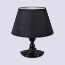 Modern White/Black Cone Wall Sconce: Fabric Led Mount Light For Bedside Black