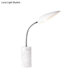 Modern White/Black Finish Led Table Lamp For Study Room - Sharp Tongue Metal Book Light