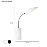 Modern White/Black Finish Led Table Lamp For Study Room - Sharp Tongue Metal Book Light