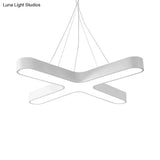 Modern White/Black/Gold Cross Hanging Lamp - 23.5’’/35.5’’ Wide Led Pendant Light With