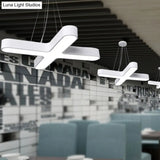 Modern White/Black/Gold Cross Hanging Lamp - 23.5’’/35.5’’ Wide Led Pendant Light With