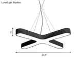 Modern White/Black/Gold Cross Hanging Lamp - 23.5’’/35.5’’ Wide Led Pendant Light With