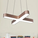 Modern White/Black/Gold Cross Hanging Lamp - 23.5’’/35.5’’ Wide Led Pendant Light With