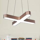 Modern White/Black/Gold Cross Hanging Lamp - 23.5’’/35.5’’ Wide Led Pendant Light With