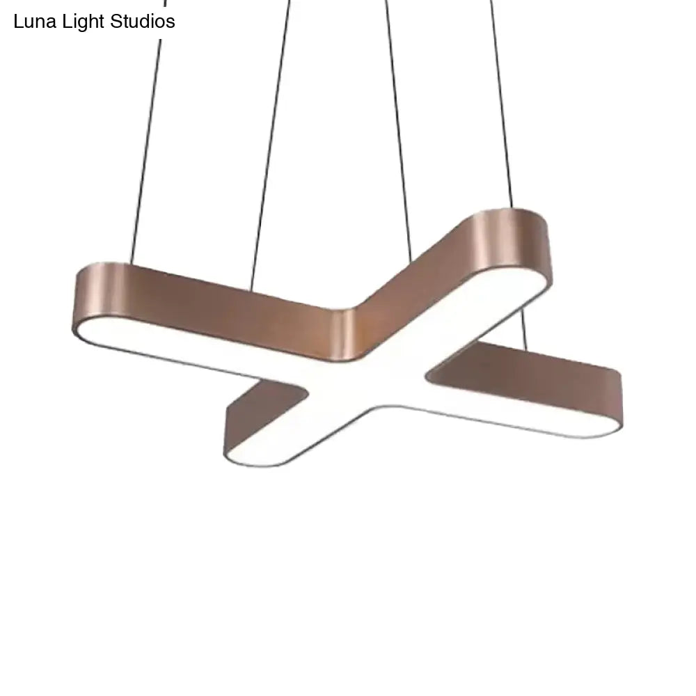 Modern White/Black/Gold Cross Hanging Lamp - 23.5’’/35.5’’ Wide Led Pendant Light With